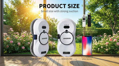 DIVEDEER Window cleaning robot 5600PA large suction electric spray window cleaning robot fall prevention remote cleaner