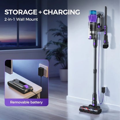 RedKey P9 Pro 650W 75KPA Suction Power Cordless Vacuum Cleaner 70 Mins Runtime Versatile Stick Vacuum for Home&Car Floor Cleaner
