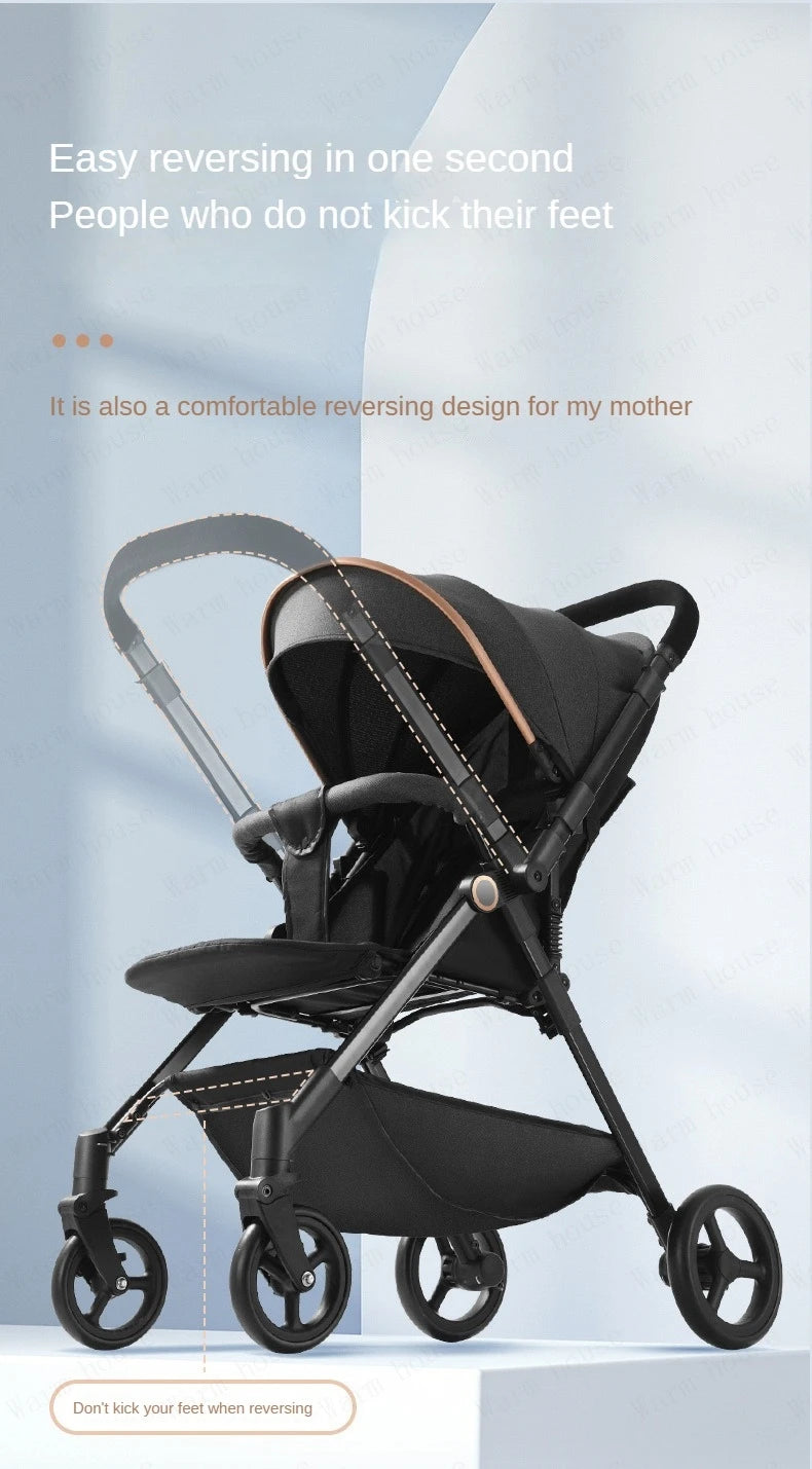 Baby Carriage,Bi-directional ultra lightweight foldable high landscape four wheel shock absorber baby stroller,baby cart