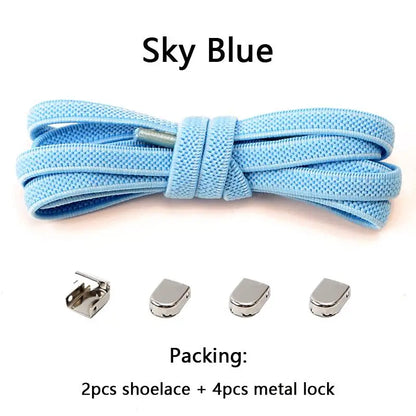 No tie Shoe laces Elastic laces Sneakers Flat Shoelaces without ties Quick Shoelace for Shoes Kids Adult One Size fits All Shoes