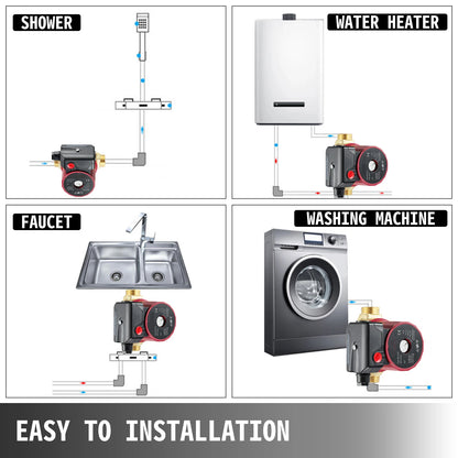 SucceBuy Hot Water Circulation Pump 0.6-Inch 220V 5.3 GPM 90W Water Pump 0.8A for Automatic Shower Washing Machine for Home Use