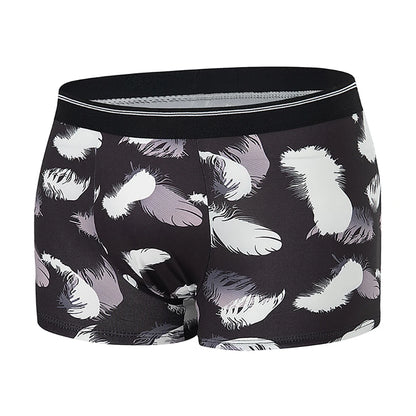 4-piece Set Of Men's Seasonal Fashionable Printed Underwear Comfortable Elastic Waist Flat Angle Pants Plus Size Casual Shorts