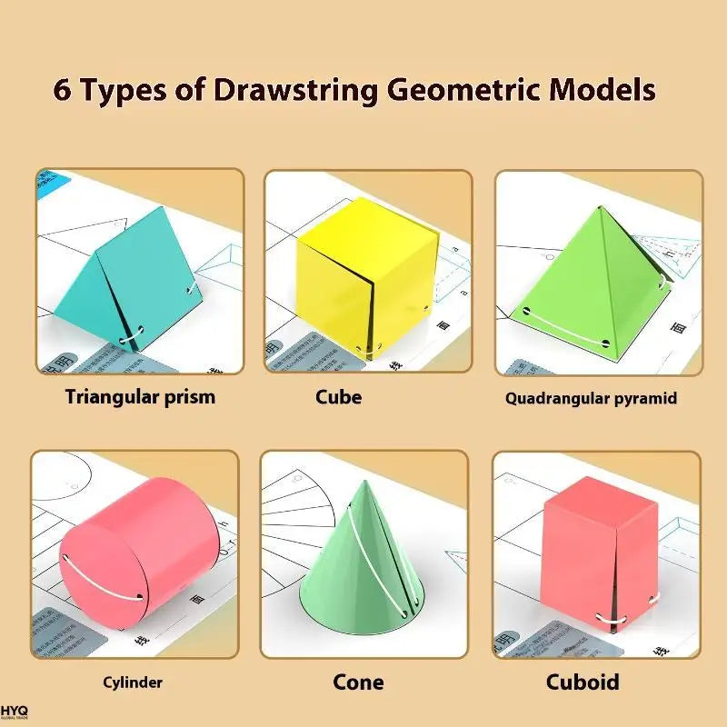 Montessori Educational 3D Geometry Quiet Book Set for Kids - DIY Math Learning Tracing Workbook for Spatial Thinking Training