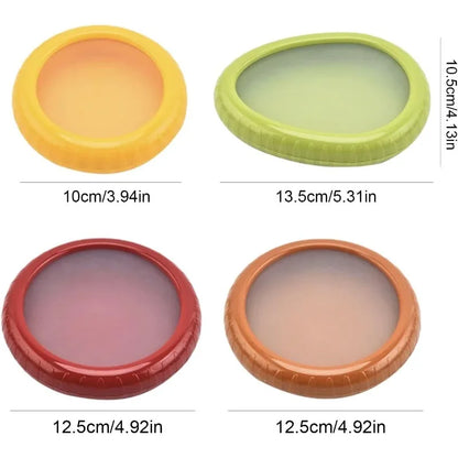 4 Fresh Fruit Storage Box, Fruit Saver Containers,Fruit Storage Containers, Reusable Silicone Food Savers Fridge Storage Boxes