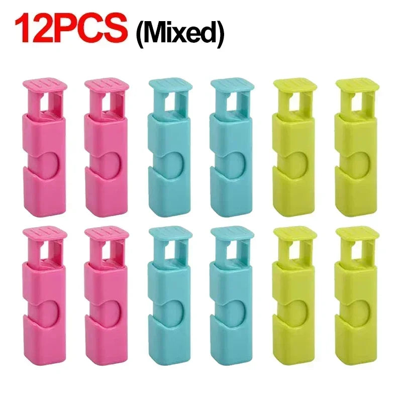 12 PCS Reusable Bread Bag Clips Fresh Food Seal Plastic Spring Clip Snack Storage for Home Kitchen