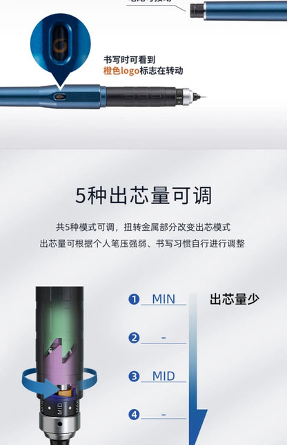 Japan Uni Kuru Toga DIVE Spin Mechanical Pencil M5-5000 Automatic Core/lead Self-revolving 0.5mm Advanced Drawing Art Stationery