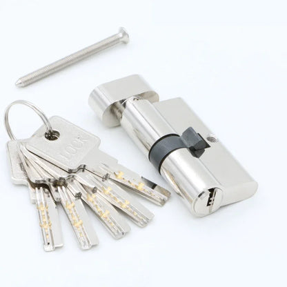 Door Cylinder 55 60 65 70 75 80 85 90mm Security Copper Lock Cylinder Interior Bedroom Living Handle Brass Key Locking 5 Keys