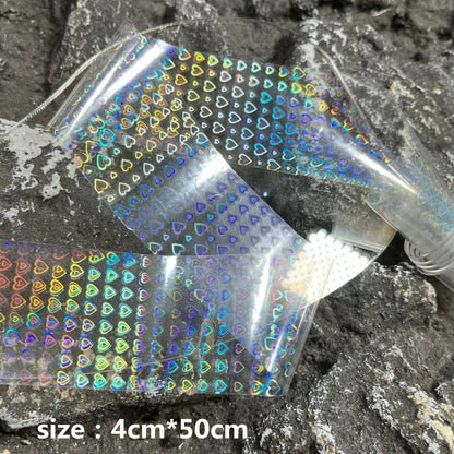 50/100cm Fish Scale Chameleon Nails Metal Nail Art Foil Fish Lure Transfer Decals Wraps Stickers Laser Manicure Decorations