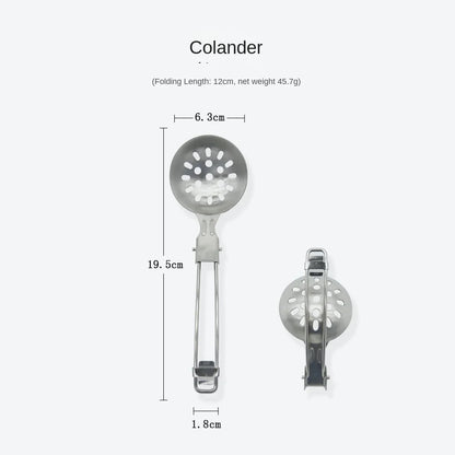 Folding Spatula Spoon Shovel Food Turner Portable 304 StainlessSteel Outdoor Camping BBQ Cooking Tableware Picnic Supplies ﻿