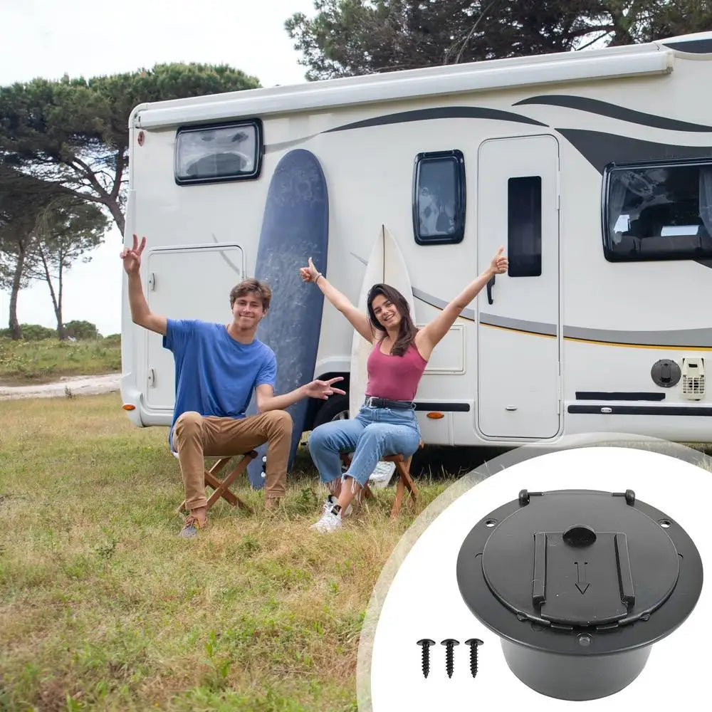 RV Cord Cover RV Electrical Cable Hatch RV Wire Organizer Cable Pass Through Covered Power Cord Hatch Round Accessory For