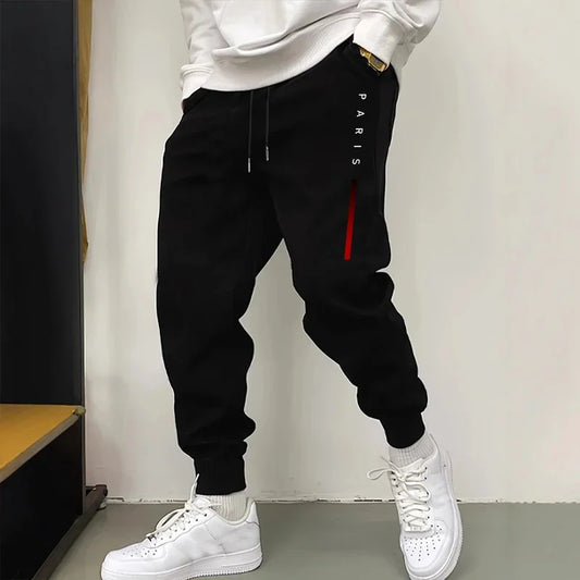 2025 Latest Mens Paris Printed Jogger Pants Autumn Winter Fashion Trousers Male Streetwear Casual Comfort Soft Sweatpants