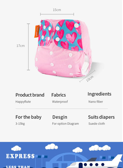 Happyflute New Desig Hot Sale 4Pcs OS Pocket Diaper Washable&Reusable Absorbent Ecological Diaper Cover Adjustable Baby Nappy
