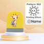 Cartoon Giraffe Customized Name Stamps for Kids,Personalized Waterproof Stamp for Clothing Name Seal for Student&Child