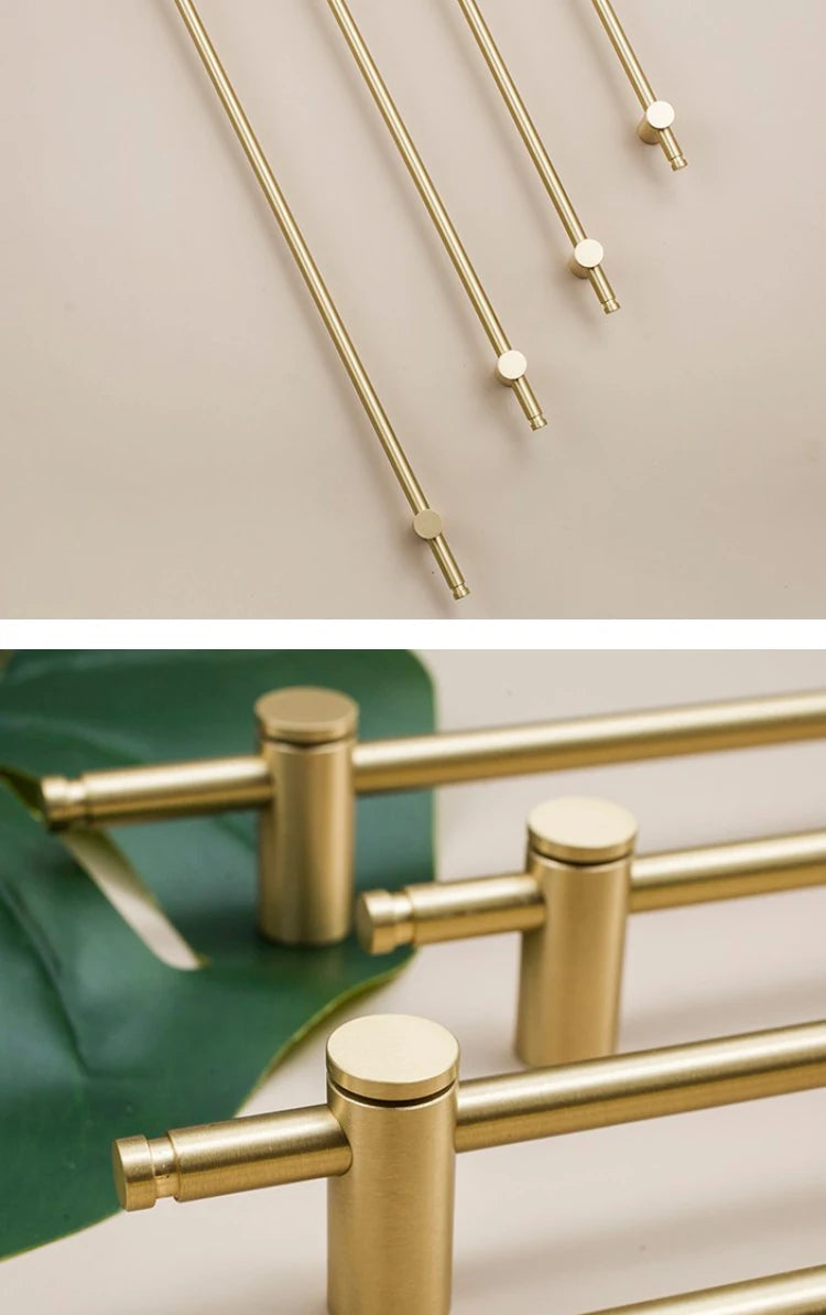 Brass long handle Nordic pure copper modern pulls simple gold light luxury pulls cabinet adjustable long handle cabinet handle
