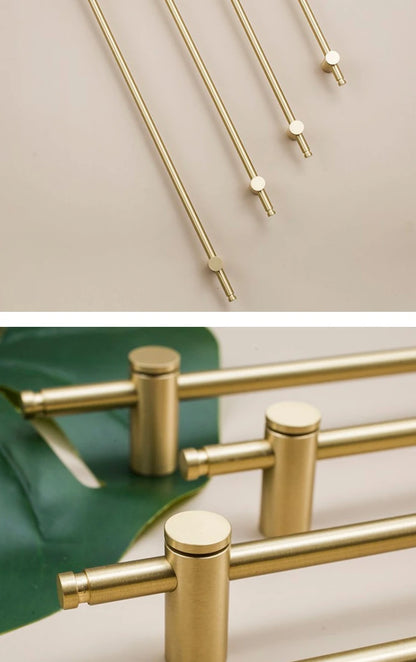 Brass long handle Nordic pure copper modern pulls simple gold light luxury pulls cabinet adjustable long handle cabinet handle
