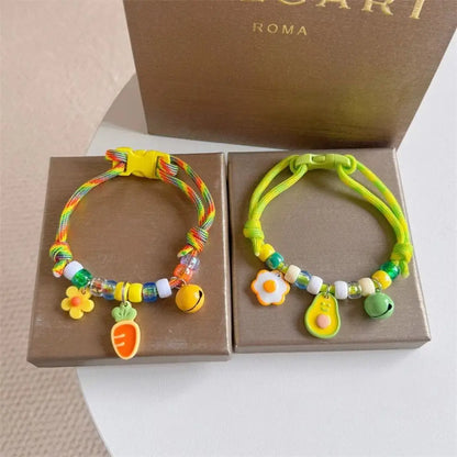 Fashion Colorful Pet Braided with Bells Cat Neck Chain Adjustable Cat Puppy Collar Chihuahua