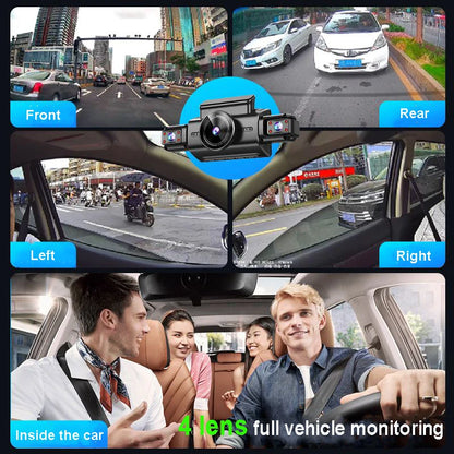 4K 4CH Hidden Dash Cam with APP Night Vision Motion Detection 24/7 Parking Monitor G-Sensor Loop Recording WDR Blackbox Car DVR