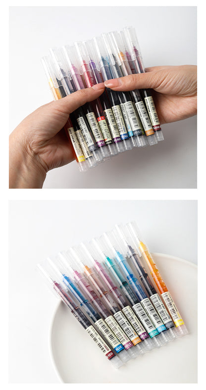 12 Color/set Student School Office Stationery Fine Nib Gel Pen Big Ink Capacity Ballpoint Pen Straight Liquid Rollerball Pen