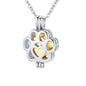 Pet Cremation Jewelry for Dog/Cat Ashes Stainless Steel Paw Print Pendant Necklace Pet Memorial Necklace with Mini Urn Cat/Dog