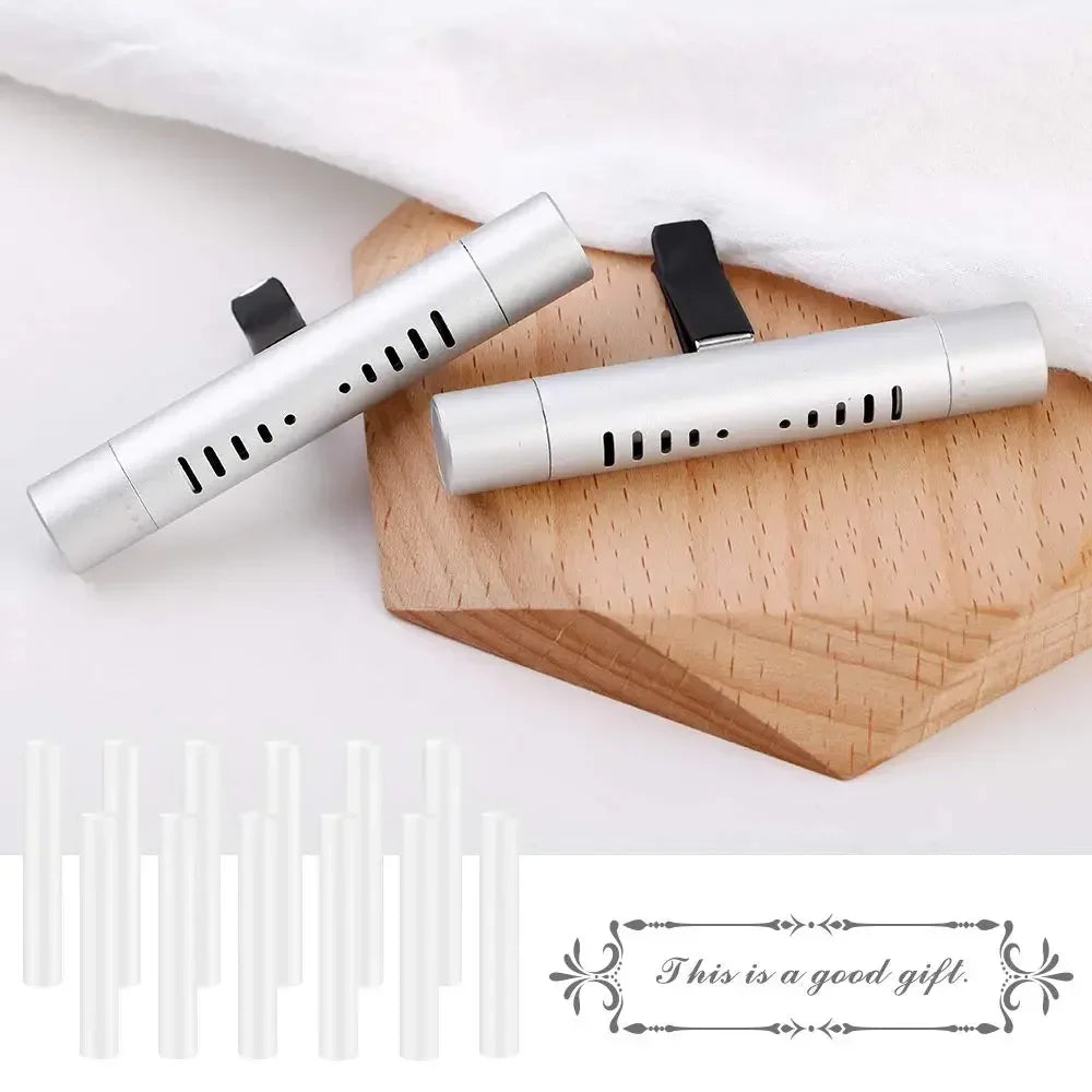 Car Fragrance Custom Vent Clip Cylindrical Essential Oil Car Diffuser Vent Clip with 10 Refill Sticks for Auto Office Kitchen