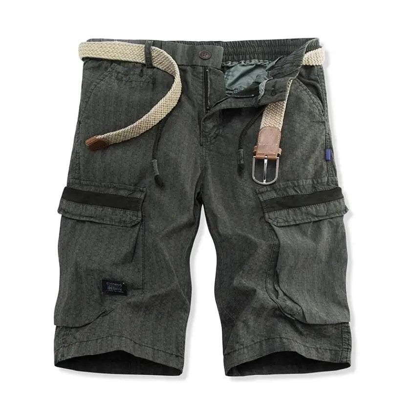 Men Summer Cargo Shorts Casual Tool Shorts High Quality Man Summer Military Multi Pocket Pants Loose Cargo Pants No belts 38