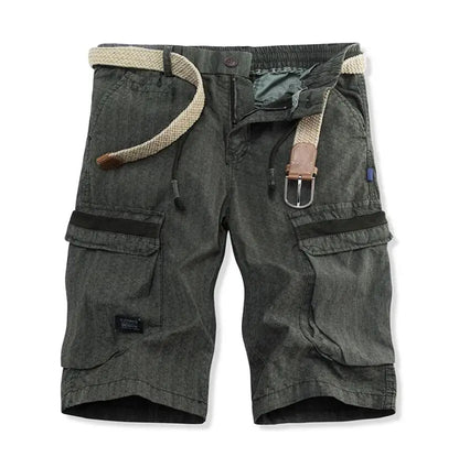 Men Summer Cargo Shorts Casual Tool Shorts High Quality Man Summer Military Multi Pocket Pants Loose Cargo Pants No belts 38