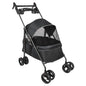2-in-1 Folding Dog and Cat Stroller/Puppy Cart with Removable Bassinet, Pet Travel Stroller for Dogs Up to 10 kg, Steel, 50 x 70 x 95 cm