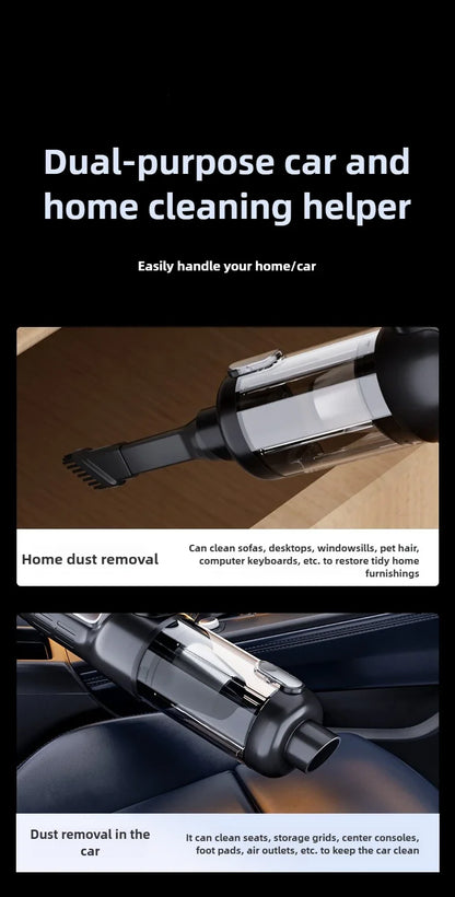 Wireless Portable Brushless Vacuum Cleaner, Multifunctional High Power Mini Handheld Vacuum & Dust Blower 2-in-1 for Household Sofa Keyboard Car Interior Cleaning