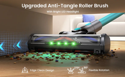 Homore NH007 650W/75KPA Powerful Cordless Vacuum Cleaner with LED Ambient Light, Smart Suction and Self-Standing Design