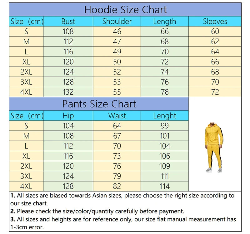 Autumn Winter Popular Mens Tracksuit Hooded Sweatshirts+Jogging Pants Set Daily Gym Outfits Casual Sports High Street Clothing
