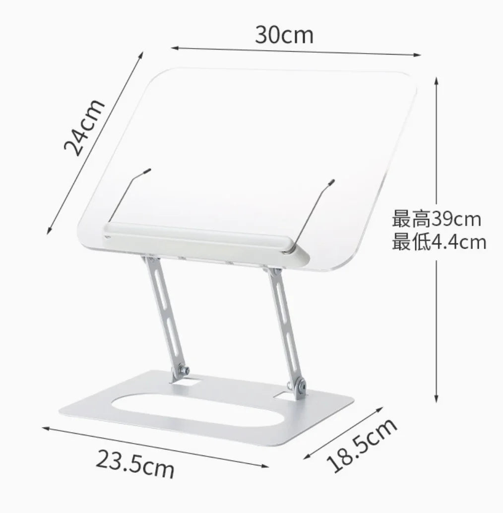 Adjustable Reading Stand360360-Degree Rotating Book Stand Foldable Desktop Bookshelf Elastic Clip Page Neck Protection Book Stan