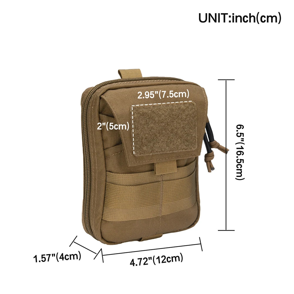 Tactical EDC Molle Pouch Waist Pack Utility Pouches Multifunction Double Zipper Waist Bag Hunting Tool Pouch