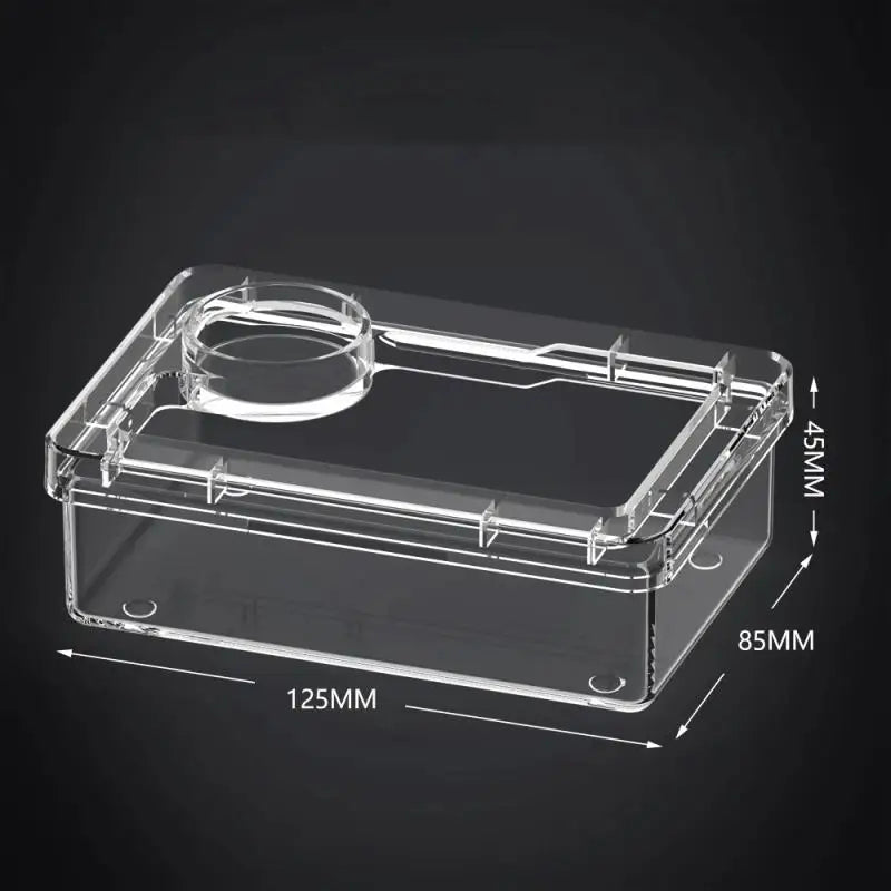 【E】Pet Reptile Lizard Turtle Transparent Feeder Anti-escape Food Bowl Worm Live Container Reptile Pet Bowls Feeder Pet Supplies