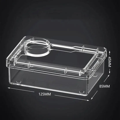 【E】Pet Reptile Lizard Turtle Transparent Feeder Anti-escape Food Bowl Worm Live Container Reptile Pet Bowls Feeder Pet Supplies