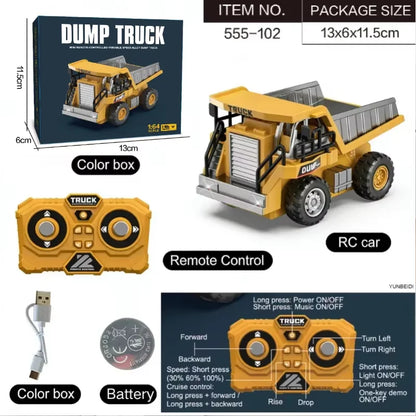 1:64 Remote Control and Alloy Truck Forklift with Trailer Worktop Mini Bluetooth RC Elevator Vehicle Children's Toy Holiday Gift