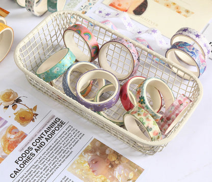 MINKYS 5pcs/set Basic Grid Star Decorative Tape Cute Cartoon Creative Washi Tape School Stationery