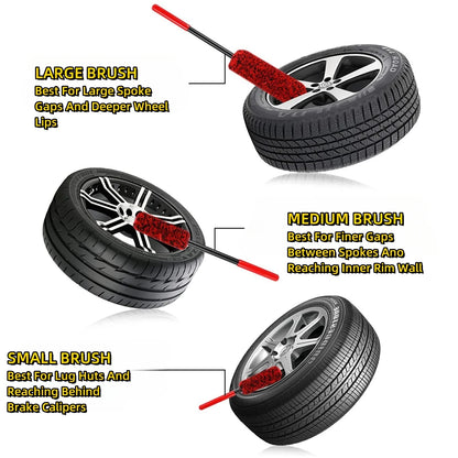 Auto Tire Wheel Detailing Brushs Set Multifunctional Car Cleaning tools for Car Rim Tire Bendable Detail Clean Easy Car Wash Too