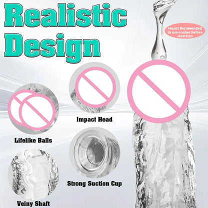 4 Size Transport Silicone Dildo Fake Dick for Women Artificial Penis with Suction Cup Female Masturbation Adult Sex Toy for 18+