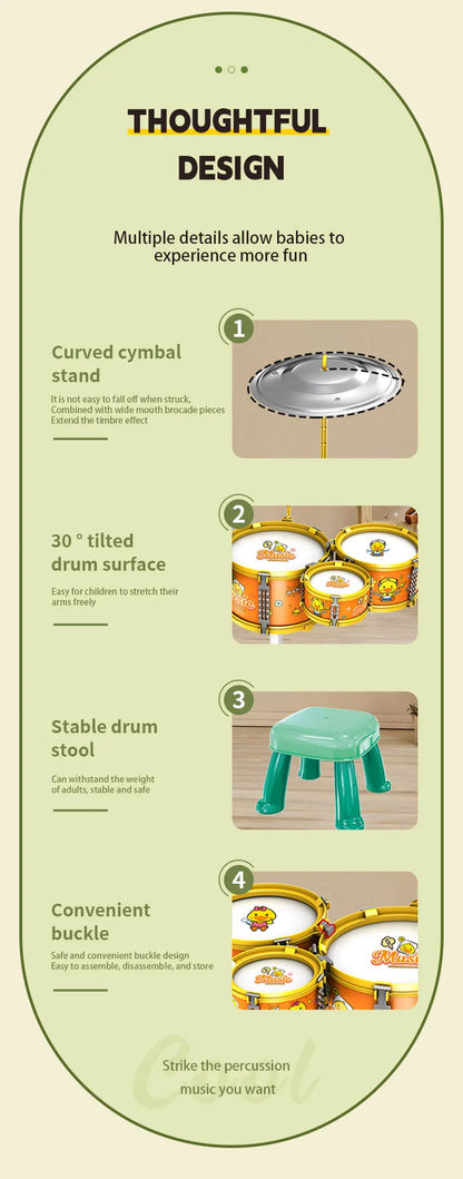 Drums, Jazz Drums, Music Enlightenment for Children and Babies, Toys, Imitation Musical Instruments, Beginners Practicing Music