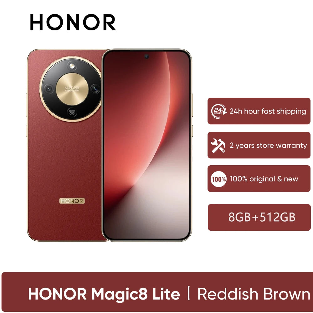 2026 New HONOR Magic8 Lite EU Version 5g Android Smartphone Mobile Phones amoed sbapdragon 6 Gen 4 7500mAh 108MP OIS AI Camera