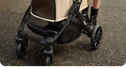 Foldable Pet Stroller Smooth Shockproof Stable Breathable Washable Outdoor Travel Cart for Dogs Cats
