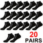 Men's Anti-Slip Boat Socks-5Pair Block Print Ankle Socks for Business & Sports, Breathable Sweat Resistant Anti-odor Comfortable