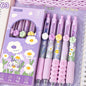 5Pcs Creative Rose Series 0.5mm Gel Pen Set Ultra Soft Silicone Pen Grip Quick-Drying Ink Pen Office Signature Pen