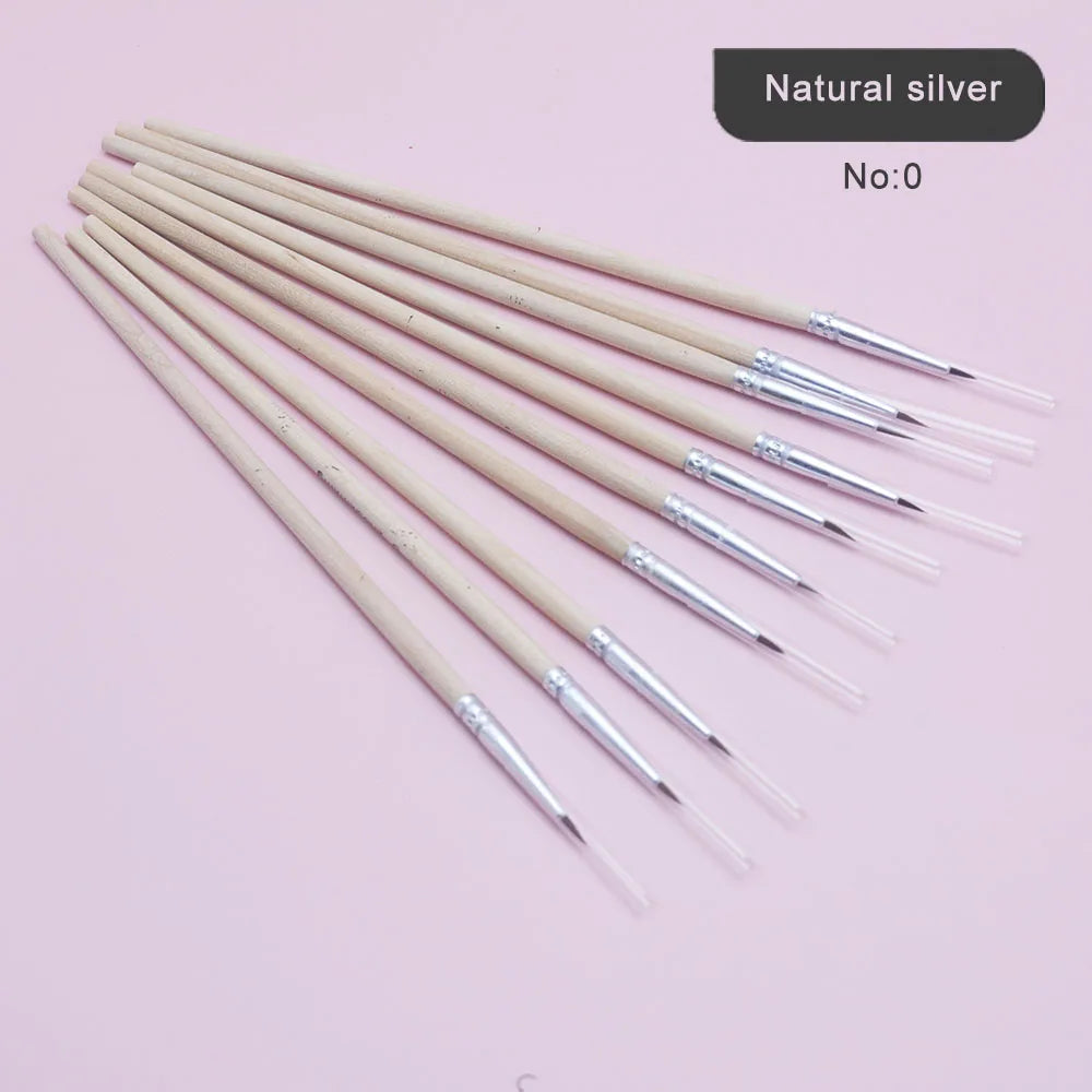 10Pcs/Set Fine Hand-painted Thin Hook Line Pen Short Wood Rod Drawing Art Pen Paint Brush Art Supplies Nylon Brush Special Offer