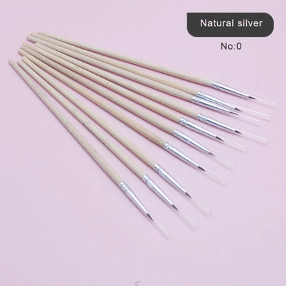10Pcs/Set Fine Hand-painted Thin Hook Line Pen Short Wood Rod Drawing Art Pen Paint Brush Art Supplies Nylon Brush Special Offer