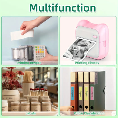 5/10/20 Rolls Mini Printer Thermal Paper with Core, White Adhesive Paper 57mm, Compatible with C9/X5/X6/X15 Mini Thermal Printer