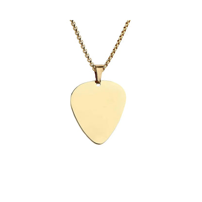 WLP Fashion Guitar Pick Personalized Pendant Stainless Steel Necklace for Men Women Custom Text Pattern Collar Necklace Jewelry