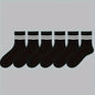 6/10/15/20 Pairs Men Socks Spring Autumn Casual Black White Striped Socks Breathable Mid Tube Sock High-quality Round Neck Socks