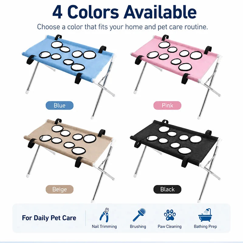 Portable Pet Grooming Bath Suspended Bed Frame With Brackets Breathable Washable Mesh Foldable Storage Pet Bath Drying Rack