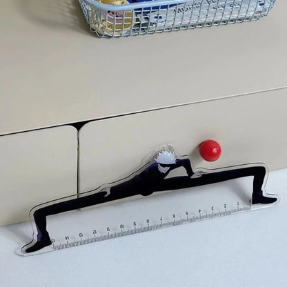 Jujutsu Kaisen Gojo Satoru Anime Peripherals Creative Ruler Student Stationery Supplies High Precision Scale Line Surveying Tool